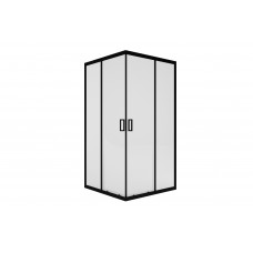 Душевое ограждение МЕТАКАМ Apart Black 100х100 см без поддона прозрачное стекло